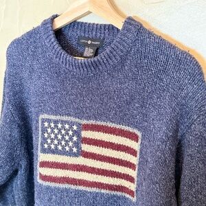 Cotton Traders American Flag Knit Sweater | Unisex Large | RL Like